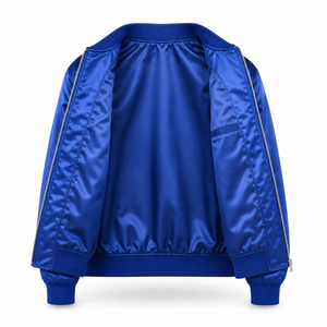<b>Mens</b> Satin <b>Jacket</b> Custom Embroidery Wholesale Fashion Bomber Outerwear Lightweight Streetwear Factory Supplier - Product Image 6