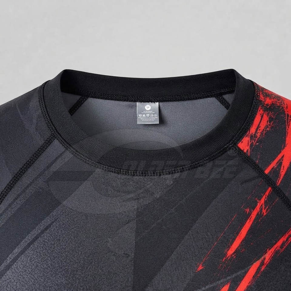 Men Gym Performance Rash Guard Short Sleeve Compression Fit Sports Wear ...