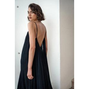 Vestido Maxi Largo con Mangas Acampanadas de Color Personalizado para Mujer, Estilo Holgado, Fluido, Natural, Ecológico y Minimalista - Product Image 6