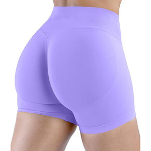 Shorts de yoga sans coutures taille haute, effet galbant fessier, contrôle du ventre, tissu extensible doux pour l'entraînement fitness - Product Image 3