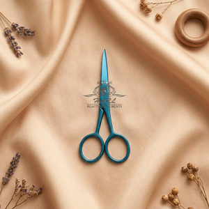 Outils de maquillage, ciseaux à sourcils, ciseaux multifonctions en plasma bleu, 4,5 pouces, ciseaux à lame droite petite et pointue, ciseaux de salon - Product Image 2