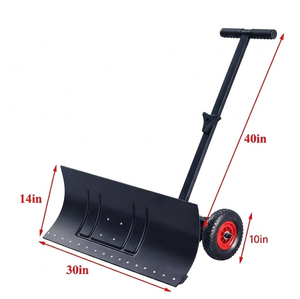 Pousse-neige à lame de 30 po x 14 po avec roues, lame et poignée réglables, pelle à neige en acier pour allée et usage extérieur ODGWTO016 - Product Image 2