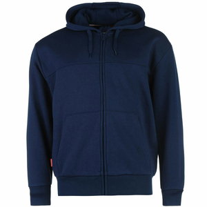 Sweat à capuche zippé pour homme, coupe classique, en molleton de coton/polyester respirant 220g, doux, avec broderie 3D et teinture unie - Product Image 4