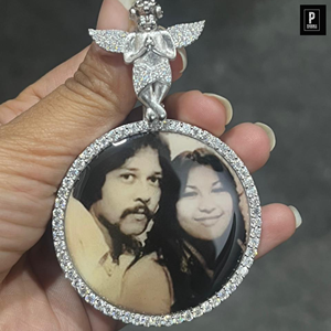 Luxury 925 Silver Angel Pendant Necklace With Crystal Rhinestone <b>Frame</b> Photo Charm Unisex Christian Gift - Product Image 4
