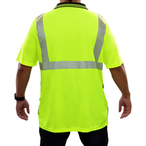 Unisex Workwear Quick Dry Hi Vis Roadway Polo Shirts Safety Clothing Security Construction Reflective Short Sleeve Polo Shirts - Product Image 2