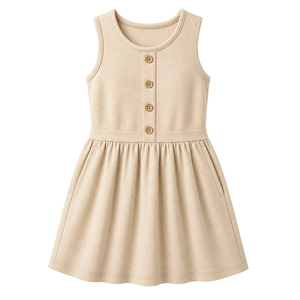 Robes d'école confortables en coton extensible mélangé pour enfants, uniformes pour tout-petits et grandes filles, robe pull avec poches - Product Image 3