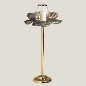 Portavelas Floral Shine On con Soporte de Vidrio para Decoración del Hogar, Diseño Metálico Resistente al Calor - Product Image 1