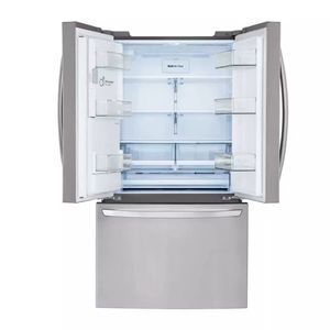 Réfrigérateur LG 28 pieds cubes, 3 portes, style porte française, profondeur standard, distributeur d'eau et de glace, distributeur de glace et d'eau haute capacité, en acier inoxydable - Product Image 3