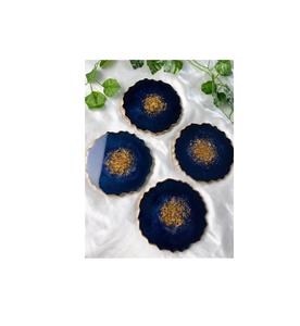 Juego de posavasos de resina y madera hechos a mano con diseño artístico moderno para decoración del hogar, mesa de café, mesa de comedor y uso en escritorio de oficina. - Product Image 1