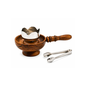 Handcrafted Portable Wooden <b>Bakhoor</b> Burner With Handle Metal Cup Pedestal Base Middle East <b>Oud</b> Incense Holder For Home Decor - Product Image 2