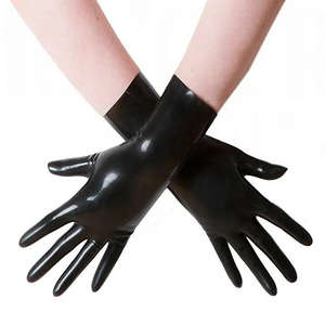 Gants longs brillants rouge vif pour femme, style latex effet mouillé, longueur opéra, pour mode, fête, cosplay, costume, élégants, à haute manchette - Product Image 2