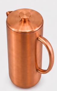 Jarra de Agua Cilíndrica de Cobre Puro de Lujo Premium con Asa y Tapa, Adorno Metálico Decorativo, Jarra de Agua de Cobre Real - Product Image 4