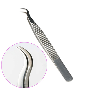 Pince à épiler la plus populaire pour extensions de cils, marque privée, en acier inoxydable, avec pointe fine et poignée ergonomique - Product Image 1