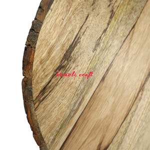 Hand Carved Wood Vintage Home Decor Wood Crafts Round Wooden Craft Serving Tray - Product Image 5