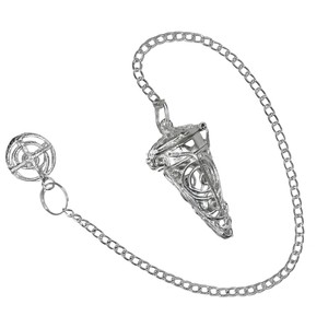 Pendentif Feng Shui en forme de cône en argent poli pour la guérison énergétique, la divination et l'art écologique - Vente en gros - Product Image 4