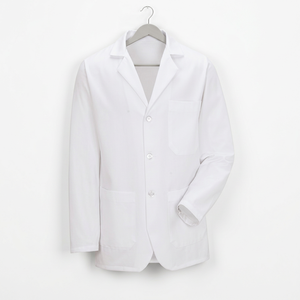 White Unisex Lab Coat with Front Buttons and Multiple <b>Pockets</b> Long Sleeve Medical Workwear Uniform - Product Image 3