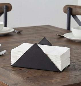 Metal <b>Black</b> Powder Coated <b>Tissue</b> <b>Paper</b> Holder Best Quality Metal Iron Napkin Holder For Kitchenware Use And Hotel Use - Product Image 4