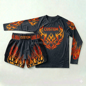 Conjunto de Pantalones Cortos y Camiseta de Muay Thai OEM, Sublimación Personalizada, Ropa de Entrenamiento para Gimnasio, Conjuntos de Muay Thai al por Mayor - Product Image 4