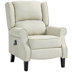 Poltrona Reclinabile Beige Wingback con Massaggio Vibrante Elettrico e Riscaldamento, Design Moderno, Rivestimento in Pelle per Soggiorno - Massimo Comfort - Product Image 1