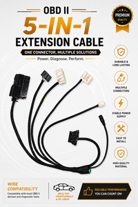 เครื่องอ่านโค้ด OBD2 พร้อมหัวต่อหลายแบบ สีดำ 12V USB ใช้ได้กับรถยนต์ทั่วไป อ่านและลบข้อมูล ABS - Product Image 3