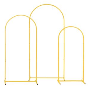 Set di 3 Supporti ad Arco in Metallo Dorato 6/5/4 ft, Struttura Stabile, Facile Montaggio per Matrimoni e Compleanni - Product Image 1
