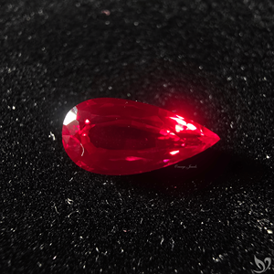 Rubis créé en laboratoire, 2,45 carats, taille poire allongée, rouge vif, pierre précieuse non montée pour la création de bijoux sur mesure - Product Image 4