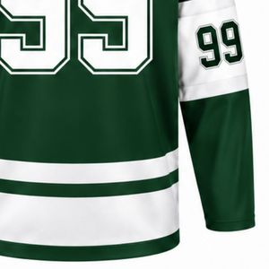Men Green White <b>Ice</b> Hockey Jersey Long Sleeve Polyester Sports Uniform Team Training Performance Apparel - Product Image 6