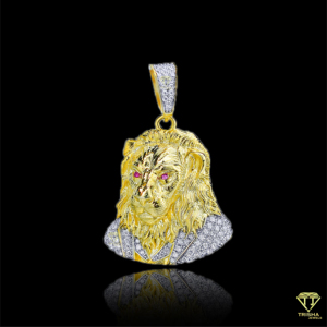 Colgante de Joyería de Lujo con Diseño de León, Acabado Pulido y Piedras de Diamante Moissanite VVS - Product Image 6
