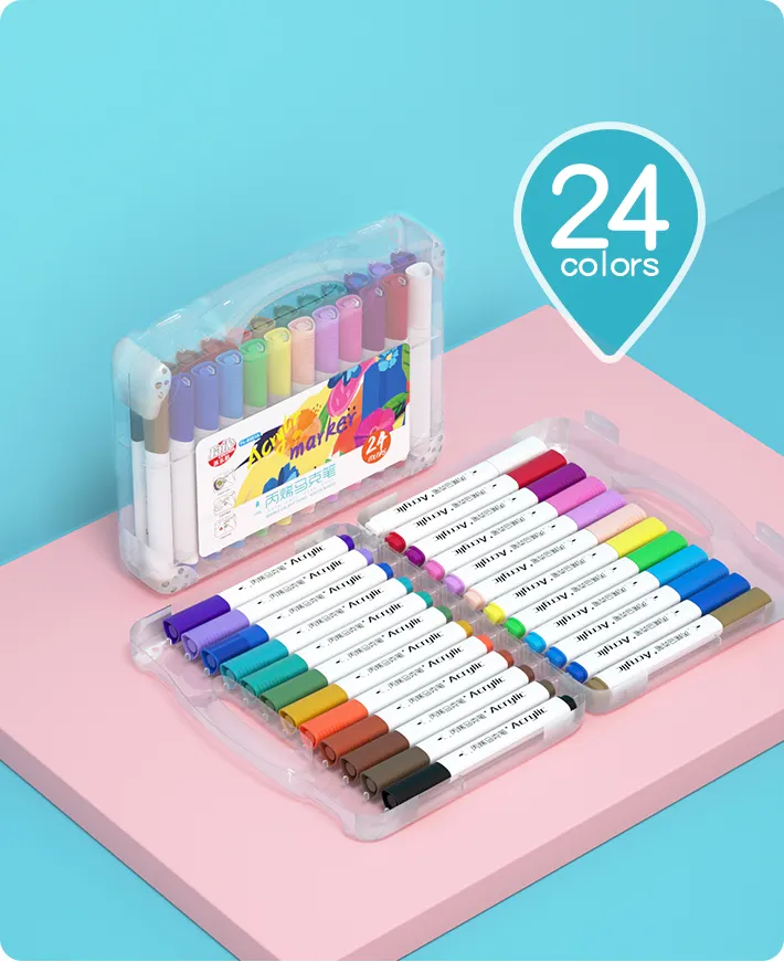 24 สีสามเหลี่ยมรูปร่างอะคริลิคชุดรอบนิ้วเท้าสําหรับเด็กสมุดระบายสี Doodling กราฟฟิตี