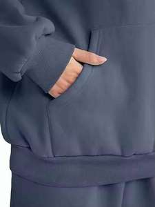 Oversized Tracksuit Men OEM Private Label Jogger Set Custom Logo Hoodie and Pants 2 Pcs Set Blank Jogging Suit - Product Image 2