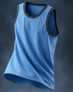 Camiseta de Baloncesto Unisex Azul sin Mangas, Absorbente de Humedad, Cuello Redondo de Poliéster, Corte Regular, para Todas las Temporadas, Ropa Deportiva para Adultos - Product Image 2