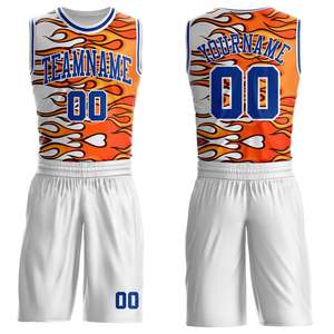 Ensemble d'uniformes de basketball personnalisés OEM ODM bleu roi et blanc, maillot et short d'équipe en polyester recyclé sublimé antibactérien de qualité supérieure - Product Image 6