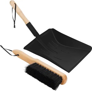Pelle à cendres en acier inoxydable avec long manche bleu, pelle de nettoyage en métal durable pour foyer et feu de camp - Product Image 5