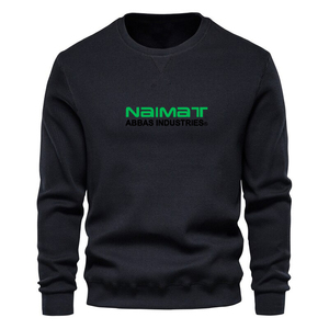 Contrast Stitch Details Crewneck Sweatshirt Men Solid Heavy Weight Fleece Outerwear Casual Sportswear Top Bundle - Product Image 1