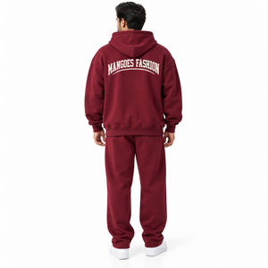 MANGOES FASHION Unisex Hooded Full <b>Zip</b> 100% Cotton Solid Color Joggers Eco-Friendly Breathable Quick Dry Lightweight Streetwear - Product Image 2