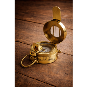 เข็มทิศทองเหลืองแท้พร้อมเลนส์กระจกมองเห็น ขนาดพกพา สำหรับการเดินเรือ - Product Image 1