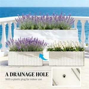 Set di 2 Vasi Bianchi Sospesi per Fiori, Fioriere da Ringhiera, Solo Vasi Inclusi - Product Image 4