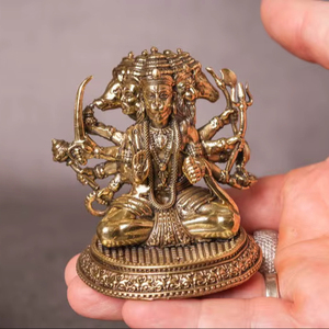 Large Brass Lord Statue | Handmade Metal Handicraft Modern Pop Art Eco-Friendly Durable Hindu God <b>Tabletop</b> Birthday Home Temple - Product Image 1