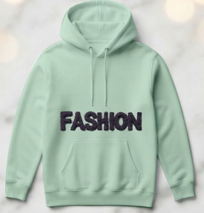 Top Quality Top Selling Sustainable Light Blue Color Custom Chenille Embroidery Logo Patch Professional Premium Quality <b>Hoodies</b> - Product Image 1