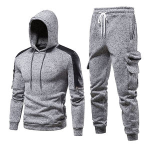 Conjunto Deportivo de 2 Piezas para Hombre, 100% Algodón, Sudadera con Capucha y Pantalones Deportivos, 350GSM, Grueso, Invernal, Atlético, con Logotipo Personalizado OEM - Product Image 2