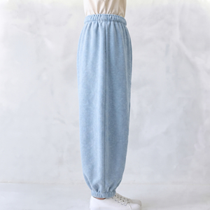 Pantalones de chándal de poliéster para mujer, holgados, de corte regular, cálidos para invierno, de pierna ancha, informales, estilo hip hop, con bordado - Product Image 3