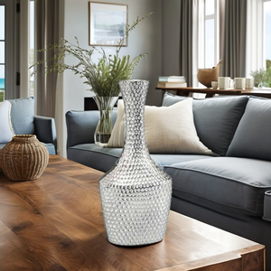 Vase à fleurs en fer avec finition argentée, idéal pour une décoration de mariage élégante, centre de table - Product Image 3