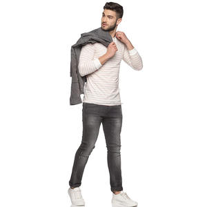 Wholesale Customizable Slim Fit Striped Men T Shirt 100 Cotton Soft and Comfort O <b>Neck</b> Full Sleeve <b>Tshirt</b> - Product Image 6