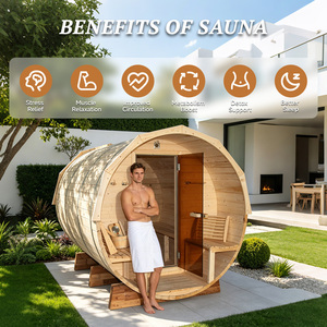 Sauna de Barril para Exteriores con Certificación ETL, Control Inteligente por Aplicación WiFi, Cedro Rojo Premium, <span class=keywords><strong>Spa</strong></span> en Casa, Cabaña para Jardín, Precio de Fábrica - Product Image 2