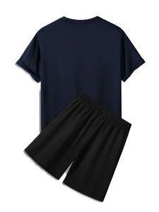 Conjunto de Camiseta y Pantalones Cortos para Hombre, de Algodón Transpirable de Alta Calidad, Ropa Casual Masculina, con Logotipo Personalizado - Product Image 5