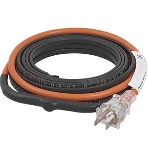 Cavo Riscaldante Autorigenerante da 18 Piedi 5W/ft per Protezione da Congelamento, Nastro Termico per Tubi in PVC, Metallo, Plastica, Coperte Riscaldanti - Product Image 1