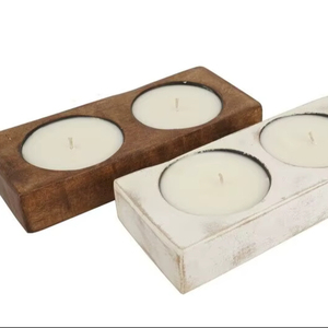 เทียนรูปทรงผี โถไม้สีน้ำตาลสไตล์บ้านไร่ เทียนหอมทำมือจากขี้ผึ้งถั่วเหลือง ตกแต่งบ้านช่วงคริสต์มาส รุ่น ZF 5664 ยูตะร์ - Product Image 1