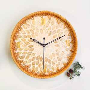 Highest quality handcrafted <b>clock</b> customized rattan wall hanging <b>clocks</b> decorative timepiece - Product Image 3