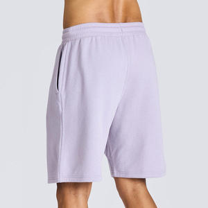 Pantalones Cortos Bermuda de Algodón para Hombre, Color Morado Claro, Cintura con Cordón, Estilo Casual, Color Sólido, Tejido de Punto, Corte Medio - Product Image 4