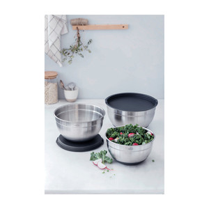 Set di 3 ciotole da cucina in acciaio inox Lacor con coperchi per uso in cucina - Product Image 4